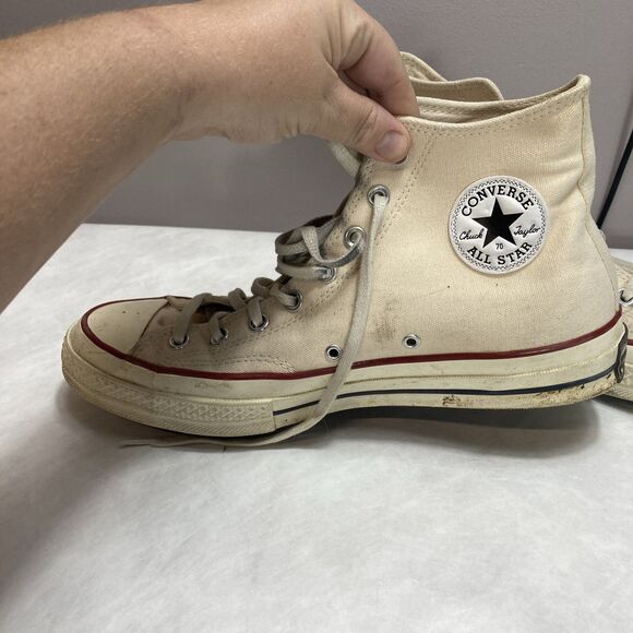 Converse Chuck Taylor All Star Canvas High Top Cream Tan Canvas  Mens 10 W 12 - Picture 2 of 10